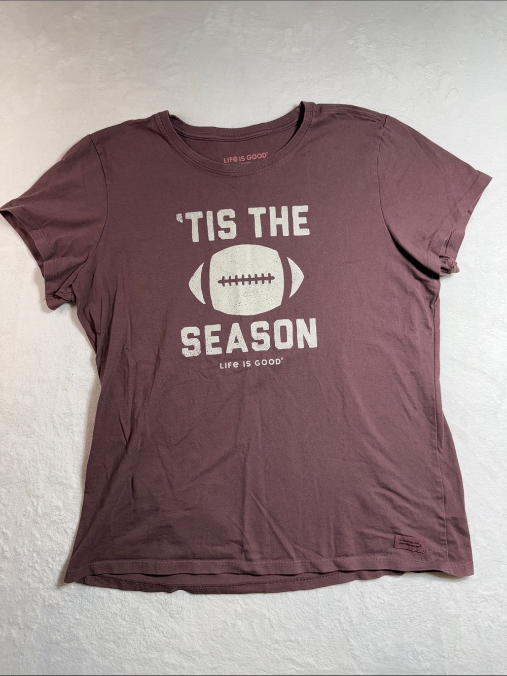 Life Is Good Mauve 'Tis The Season Football Graphic Tee